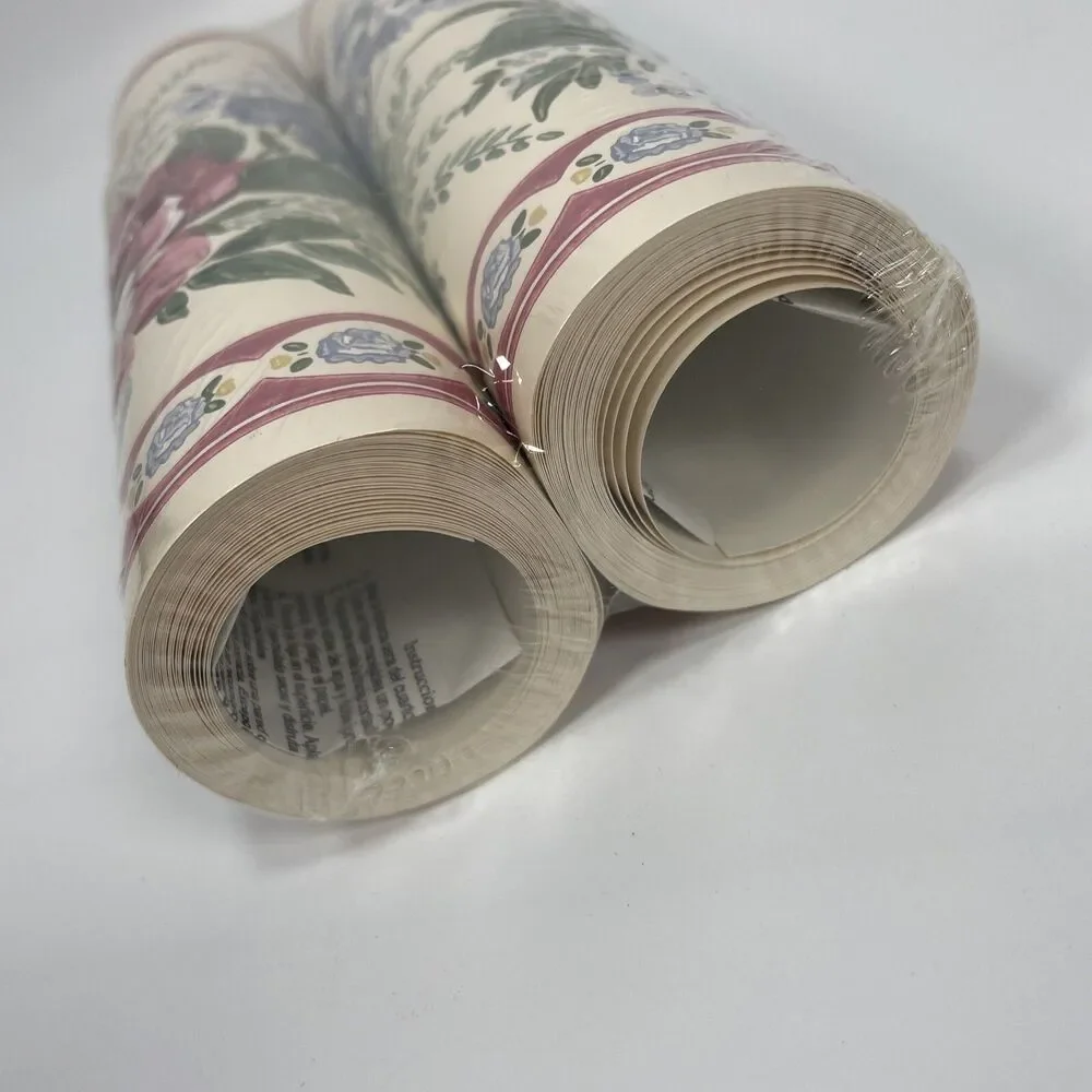 Vintage '96 Flower Boarder Wallpaper Border 10 Yards Hopewell 738-5495 0018 USA